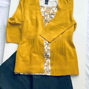 Mustard Yellow ANN TAYLOR Cardigan